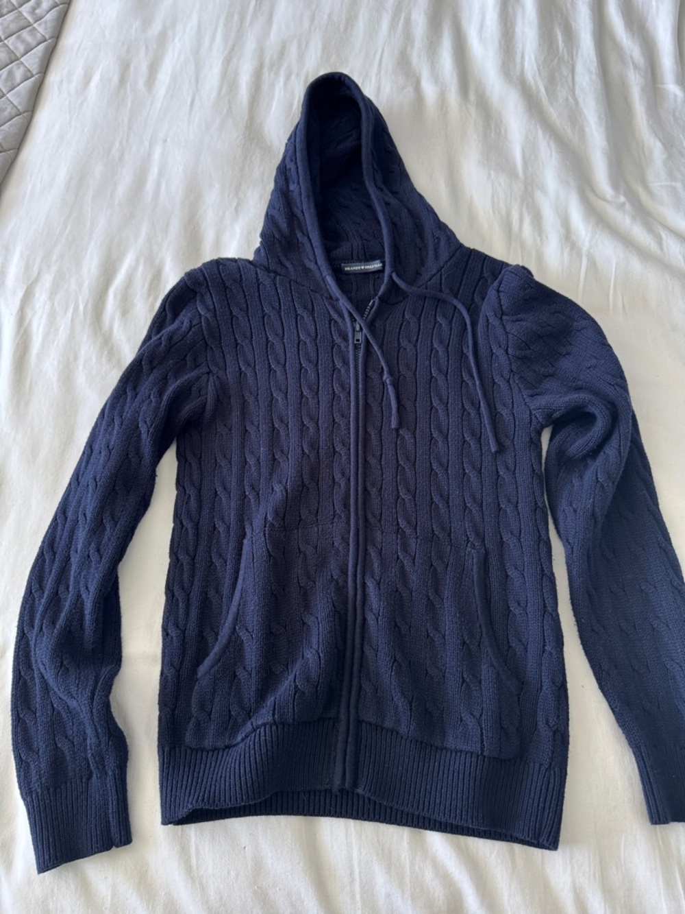 Brandy Melville Brown Cable Knit Hoodie